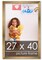 27x40 Solid Wood Picture Frame with UV-Resistant Acrylic & Acid-Free Backing, Available in 6 Finishes: Matte Black, Matte White, Metallic Bronze, Silver, Natural Wood Grain & Mahogany
